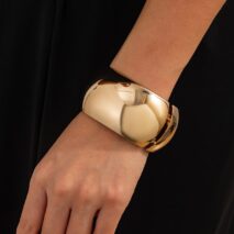 Minimalist Cut Surface Wide Cuff Bangle Bracelet - ArtGalleryZen