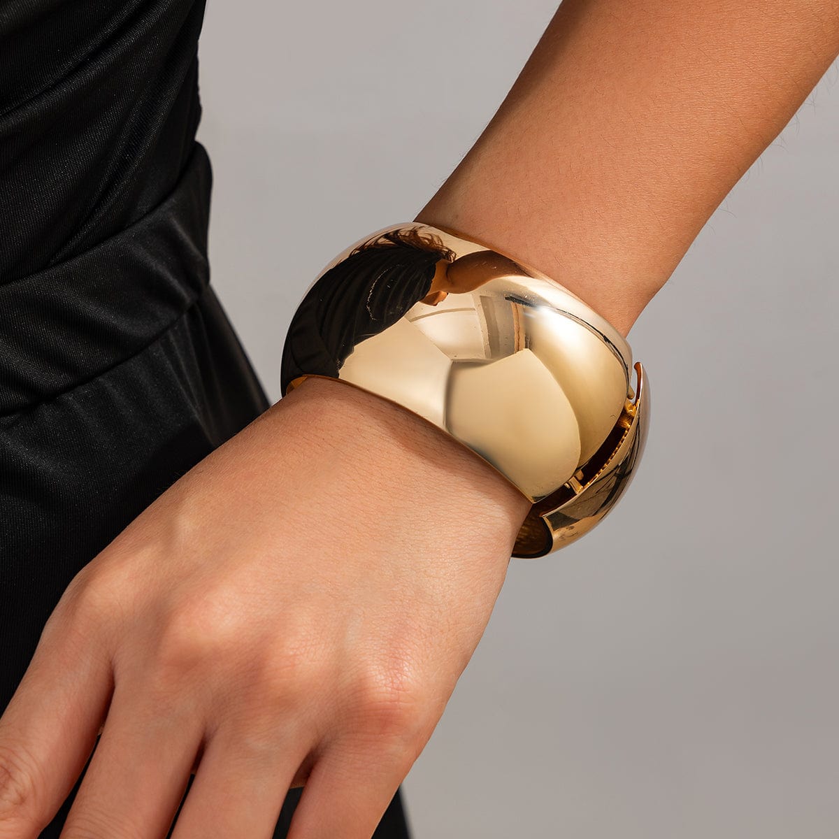 Minimalist Cut Surface Wide Cuff Bangle Bracelet - ArtGalleryZen