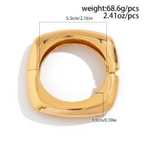 Minimalist Gold Plated Square Bangle Bracelet - ArtGalleryZen
