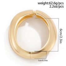 Minimalist Gold Silver Plated Curved Bangle Bracelet - ArtGalleryZen