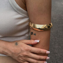 Minimalist Gold Silver Plated Glossy Arm Cuff - ArtGalleryZen