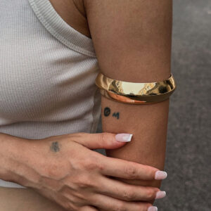 Minimalist Gold Silver Plated Glossy Arm Cuff - ArtGalleryZen