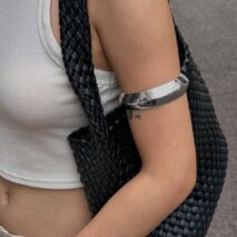 Minimalist Gold Silver Plated Glossy Arm Cuff - ArtGalleryZen