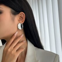 Minimalist Gold Silver Plated Glossy Mirror Earrings - ArtGalleryZen