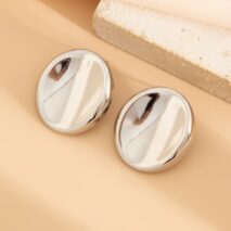 Minimalist Gold Silver Plated Glossy Mirror Earrings - ArtGalleryZen