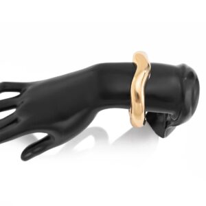 Minimalist Gold Silver Tone Wave Bangle Bracelet - ArtGalleryZen