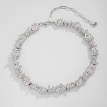 Minimalist Irregular Gold Silver Tone Lava Necklace Bracelet - ArtGalleryZen