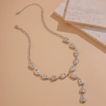 Minimalist Irregular Waterdrop Charm Y Necklace - ArtGalleryZen