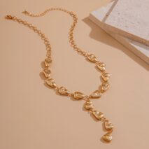 Minimalist Irregular Waterdrop Charm Y Necklace - ArtGalleryZen