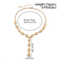 Minimalist Irregular Waterdrop Charm Y Necklace - ArtGalleryZen
