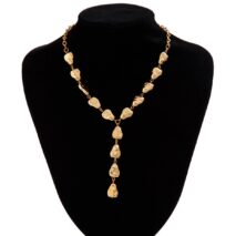 Minimalist Irregular Waterdrop Charm Y Necklace - ArtGalleryZen