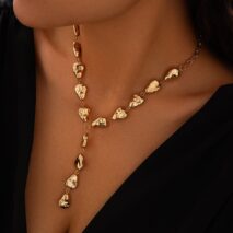 Minimalist Irregular Waterdrop Charm Y Necklace - ArtGalleryZen