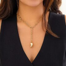 Minimalist Irregular Waterdrop Dangle Curb Chain Y Necklace - ArtGalleryZen