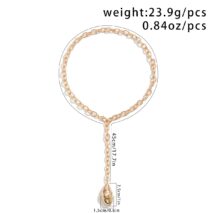 Minimalist Irregular Waterdrop Dangle Curb Chain Y Necklace - ArtGalleryZen