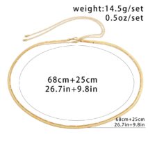 Minimalist Layered  Herringbone Saturn Belly Chain Set - ArtGalleryZen