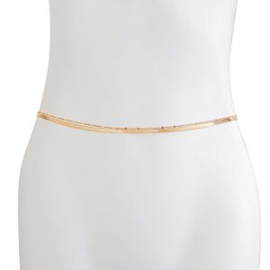 Minimalist Layered  Herringbone Saturn Belly Chain Set - ArtGalleryZen