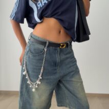 MInimalist Layered Pearl Charm Curb Trouser Chain - ArtGalleryZen