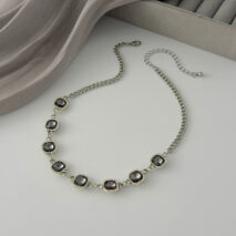 Minimalist Square Rhinestone Choker Necklace Bracelet - ArtGalleryZen