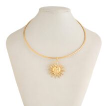 Minimalist Sun Face Pendant Collar Necklace - ArtGalleryZen