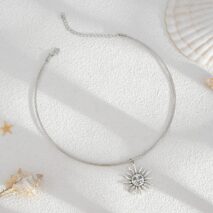 Minimalist Sun Face Pendant Collar Necklace - ArtGalleryZen