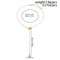 Minimalist Waterdrop Pendant Long Chain Y Necklace - ArtGalleryZen