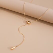 Minimalist Waterdrop Pendant Long Chain Y Necklace - ArtGalleryZen