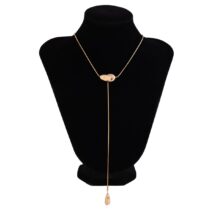 Minimalist Waterdrop Pendant Long Chain Y Necklace - ArtGalleryZen