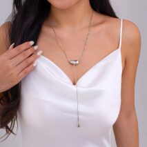 Minimalist Waterdrop Pendant Long Chain Y Necklace - ArtGalleryZen