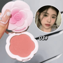 Monochrome Flower Shimmer Powder Blusher - ArtGalleryZen
