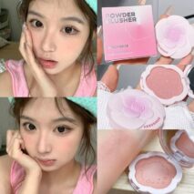 Monochrome Flower Shimmer Powder Blusher - ArtGalleryZen