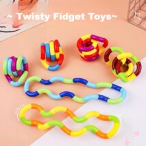 Multicolor Quiet Twisty Fidget Toy - Sensory Stress Relief Puzzle - ArtGalleryZen