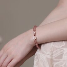 Natural Pink Crystal Cherry Blossom Bracelet - ArtGalleryZen