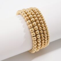 Newly 5pcs Gold Silver Plated Ball Chain Bracelet Set - ArtGalleryZen