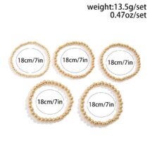 Newly 5pcs Gold Silver Plated Ball Chain Bracelet Set - ArtGalleryZen