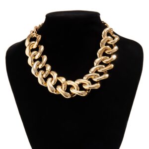 Newly Gold Silver Plated Curb Chain Choker Necklace - ArtGalleryZen