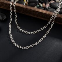 Newly Layered Relief Cross Pendant Trouser Chain - ArtGalleryZen