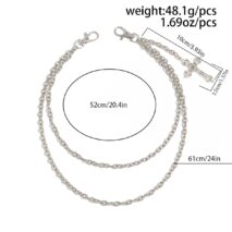 Newly Layered Relief Cross Pendant Trouser Chain - ArtGalleryZen