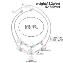 Newly Two Tone Layered Star Pendant Pearl Necklace - ArtGalleryZen