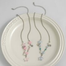Newly Two Tone Layered Star Pendant Pearl Necklace - ArtGalleryZen