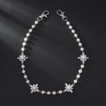 Newly Rhinestone Cross Pearl Trouser Chain - ArtGalleryZen