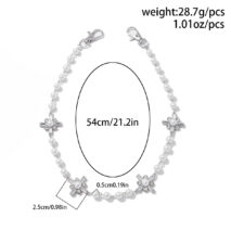 Newly Rhinestone Cross Pearl Trouser Chain - ArtGalleryZen