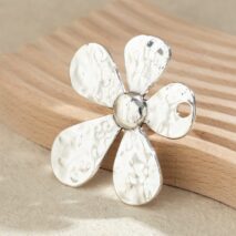 Newly Silver Tone Five-Pedal Flower Open Ring - ArtGalleryZen