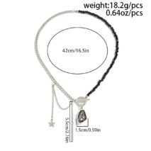 Newly Toggle Clasp Rhinestone Pendant Crystal Chain Tassel Necklace - ArtGalleryZen
