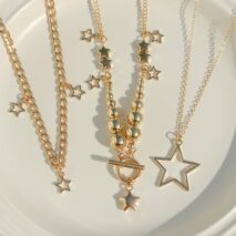 Noble Layered Tassel Starry Pendant Necklace Set - ArtGalleryZen