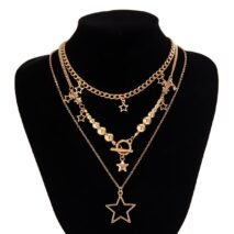 Noble Layered Tassel Starry Pendant Necklace Set - ArtGalleryZen