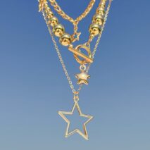Noble Layered Tassel Starry Pendant Necklace Set - ArtGalleryZen