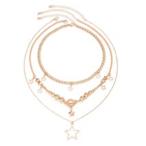 Noble Layered Tassel Starry Pendant Necklace Set - ArtGalleryZen