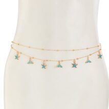 Ocean Style 2pcs Enamel Starfish Mermaid Pendant Waist Chain Set - ArtGalleryZen