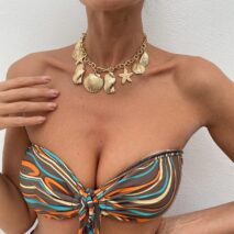 Ocean Style Chunky Starfish Shell Conch Tassel Necklace - ArtGalleryZen