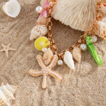 Ocean Style Conch Starfish Pearl Tassel Anklet - ArtGalleryZen
